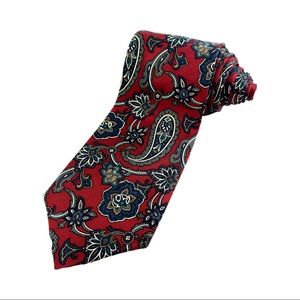 VTG Karl Lagerfeld Maroon Silk Floral Paisley Tie
